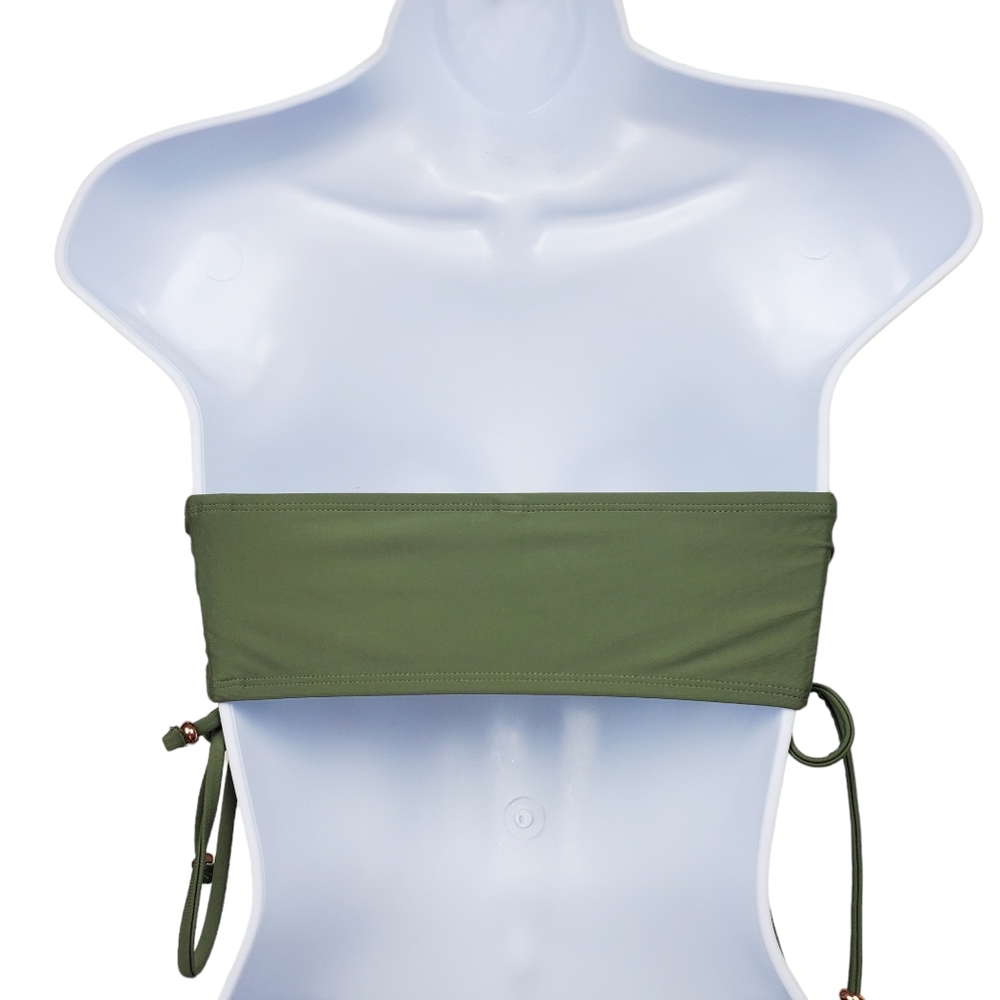 Aerie Womens Green Bandeau Bikini Swimsuit Size 34A - Picture 4 of 13